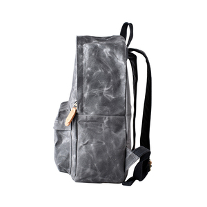 Sac à dos vintage en cuir pour voyage, antivol, résistant à l'eau, décontracté, en toile lavée pour homme - Product Image 3