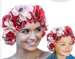 Wholesale Adults Turban Elastic Adjustable Night Sleep Hat Image <b>Style</b> Satin Silky Unisex Hair Bonnet <b>Head</b> Wrap Floral Pattern - Product Image 1