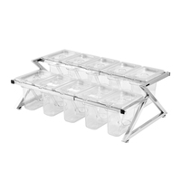 Restaurant Bar Accessoires Set Stijlvol Metaal Modern Antislip Herbruikbaar Wasbaar Fruit Salade Station Dispenser Voedselcontainer