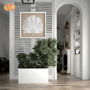 Jardinera Rectangular Moderna de Acero Galvanizado Blanco para Hogar y Jardín, Marca GNEE de Alta Calidad - Product Image 1