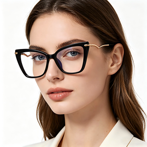 Venta al por mayor TR90 anteojos ópticos de metal para mujer <span class=keywords><strong>gafas</strong></span> anti-luz azul de moda logotipo personalizado mariposa marco elegante <span class=keywords><strong>ordenador</strong></span> - Product Image 3