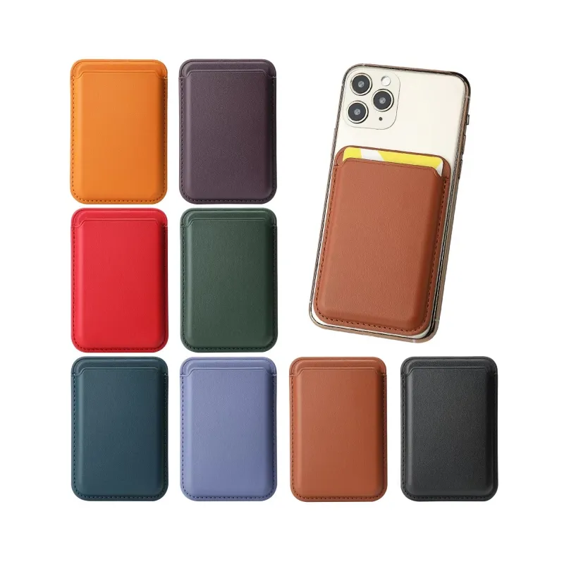 PU Leather Wallet Magnetic Pocket ID Holder For iPhone 13 12 Pro Back Case Card Slot With Case