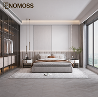 Ensemble de meubles de chambre à coucher King Size personnalisable, prêt pour l'OEM, comprenant lit, armoire et coiffeuse, pour projets d'aménagement intérieur d'appartements de luxe