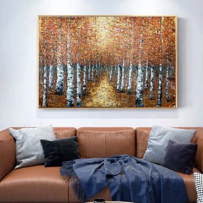 Custom Handmade Oil Paintings Art Tree Acrylic on Canvas Modern Abstract for Living Room Home Decoration