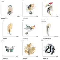 Broche de coquilles d'ormeau fritillaire naturel pour femmes plumes d'oiseaux papillon feuilles poisson Design nouvel an accessoires placage cadeau