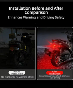 Feu arrière de moto à LED, clignotant de sécurité, lampe d'avertissement, accessoire de protection complète - Product Image 2