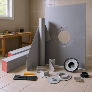 Kit de ducha rectangular de PVC hermético de 48x72 pulgadas con desagüe central para instalación en el suelo D0100HAMAYG - Product Image 2