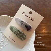 Barrette à cheveux brodée avec fleur pour fille, épingle à cheveux à frange Fine pour enfant