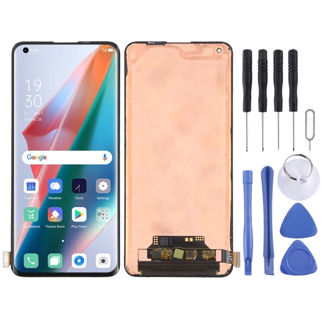 Original AMOLED Material LCD Screen with Digitizer Full Assembly for OPPO Find X3 / Find X3 Pro CPH2173 PEEM00 PEDM00