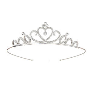 Moda di lusso corona di cristallo in metallo per festa di compleanno per matrimonio diadema oro rosa bianco lucido strass principessa corone accessori - Product Image 5
