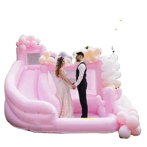 Свадебный замок с бассейном белый надувной Свадебный батут розовый надувной горка Крытый открытый газон из ПВХ материалов