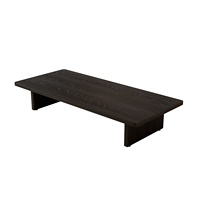 Table basse simple pour la maison, style vintage, en bois massif carbonisé noir, idéale pour les petits espaces, ambiance design haut de gamme