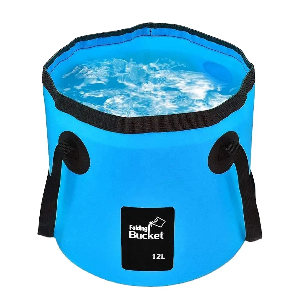 12L Portable Lightweight Collapsible Bucket Water Container for Camping Traveling Fishing Gardening Car Washing