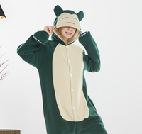 Pyjama une pièce en molleton à motif animalier - Tenue d'intérieur mignonne pour couple adulte pour Halloween