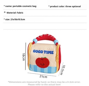 Sac de maquillage en toile imperméable mignon et portable, multicolore, grande capacité, idéal pour les cosmétiques de voyage - Product Image 6