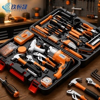 Kit d'outils multifonctionnel professionnel pour électricien, usage domestique, avec boîte de rangement pour réparation et entretien