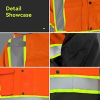 Veste de sécurité réfléchissante personnalisée en gros ZUJA OEM, veste de sécurité d'hiver durable en Oxford imperméable et coupe-vent