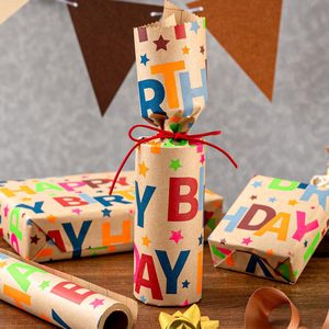 5 meters daily colorful <b>birthday</b> happy large letter fluorescent kraft <b>paper</b> <b>wrapping</b> <b>paper</b> for gift <b>wrapping</b> - Product Image 2