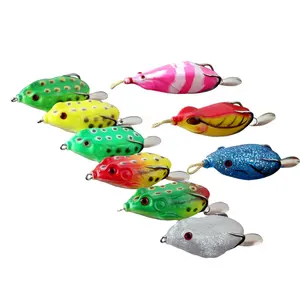 여러 색상 롤링 소프트 개구리 루어 낚시 플라스틱 소프트 바디 베이스 미끼 개구리 살아있는 snakehead 루어 좋은 품질