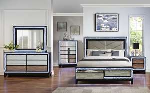 Popolare moderno Glam mobili in vetro e bianco MDF pittura per mobili per la casa <span class=keywords><strong>letto</strong></span> a specchio - Product Image 3