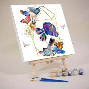 Pintura por Números de Alta Calidad para Niños, Diseño Personalizado, Pinturas al Óleo sobre Lienzo, Temas Creativos de Animales, Material de Tela - Product Image 1