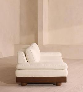 Sofa kayu jati sudut taman luar ruangan Modern furnitur jati tiga kursi untuk rumah dan Hotel gaya santai - Product Image 3