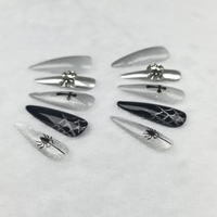 Fabricantes al por mayor Color blanco y negro Araña 3D de Punta larga Reutilizable con piezas de uñas