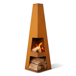 GNEE Corten Wood-Burning <b>Fireplace</b> Floor-Standing Tower-Shaped for Indoor Outdoor Use for Living Room Dining Area Hotel Villa - Product Image 3