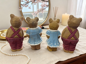 Statuette di Orso in <span class=keywords><strong>Legno</strong></span> Incise Personalizzate, Decorazioni Ecologiche da Tavolo per Interni, Anniversari e Matrimoni - Product Image 3