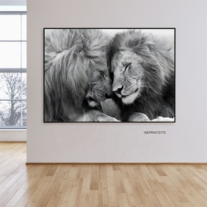 León macho y <span class=keywords><strong>Leona</strong></span> lienzo en blanco y negro impresiones artísticas póster impresión decoración del hogar arte de <span class=keywords><strong>la</strong></span> pared pintura - Product Image 2