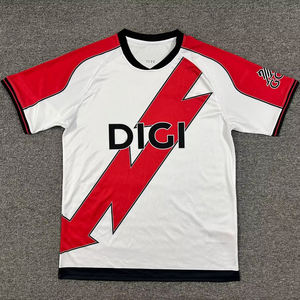 Ropa de Fútbol de Verano Nueva Temporada 2025/26 Rayo Vallecano Diseño Personalizado Estampado Camiseta Local/Visitante Manga Corta Poliéster Secado Rápido - Product Image 2