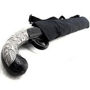 Parapluie noir pour homme avec poignée en forme de pistolet, <span class=keywords><strong>8</strong></span> baleines, pliable, imperméable, coupe-vent, portable pour affaires et anniversaires G26-54 - Product Image 2