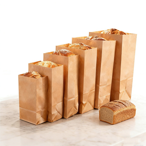 Sacs d'achats écologiques biodégradables personnalisés, emballages pour la restauration rapide, sacs en papier kraft pour emporter - Product Image 3