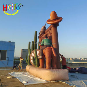 Fond de toile de fond photo <span class=keywords><strong>gonflable</strong></span> fond de ferme ouest sauvage <span class=keywords><strong>gonflable</strong></span> avec cowboys et cactus - Product Image 4