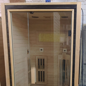 Sauna infrarouge de luxe pour 2 personnes, en bois massif de pruche noir, avec lattes traditionnelles, pour <span class=keywords><strong>spa</strong></span> intérieur à domicile, options de personnalisation pour projets OEM - Product Image 1