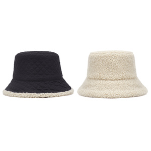 <b>Large</b> Thickened Warm Lambswool Bucket Hat Double Sides Customized Fisherman Hat for Autumn Winter - Product Image 5