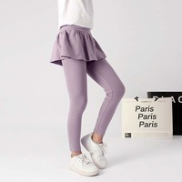 Vêtements personnalisés pour enfants, Leggings solides de style coréen d'automne, Culottes pour filles, Pantalon jupe courte moelleux et élastique pour enfant, 2024