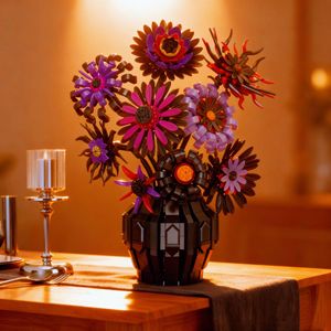 Free Tribe 11020 1183PCS Série Fleur Tournesol Démon de Minuit Modèle de Blocs de Construction Jouet Éducatif Technique Cadeau de Festival - Product Image 5