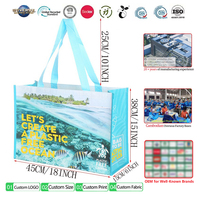 Sac fourre-tout personnalisé écologique en RPET avec logo, en matériau recyclé Stitch-Bond certifié GRS, imprimé en héliogravure, ouverture supérieure