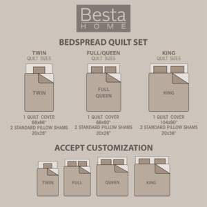 Besta lujo 3 piezas tamaño personalizado bordado geométrico impreso microfibra poliéster relleno colcha acolchado conjunto - Product Image 6