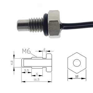 สมาร์ทอิเล็กทรอนิกส์ เทอร์มิสเตอร์ NTC เกลียว M6 สแตนเลส 304 เซ็นเซอร์วัดอุณหภูมิ NTC 100k มาตรฐานกวางตุ้งพร้อมอุปกรณ์ติดตั้ง - Product Image 6