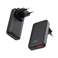Chargeur rapide ultra-plat Ilepo 65W GaN avec ports A+C, compatible PD QC et protocole privé, design moderne pour ordinateur portable, téléphone portable, voyage