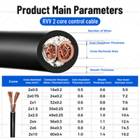 Câble flexible H05VV-F RVV 2 conducteurs 2x2,5mm² 300/500V IEC 60227 en cuivre gainé PVC pour équipement de cuisine commerciale