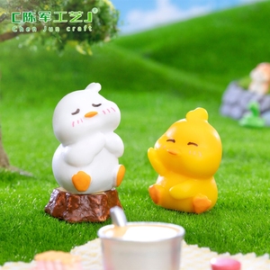 Micro-paysage <span class=keywords><strong>en</strong></span> mousse Weij, adorable petit canard jaune, accessoires de jardinage DIY, boîte à surprises décorative, petite décoration pour voiture ou bureau - Product Image 5