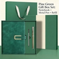 Ensemble Promotionnel de Luxe Personnalisé A5 Stylo Journal Rechargeable en Cuir PU Magnétique Bureau d'Affaires Papeterie Cadeau Noël