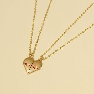 Wholesale Pair of Heart-shaped <b>Couple</b> Gifts Fashion Pendant Suitable for Men and Women to Wear Valentine's Day Gift - Product Image 3