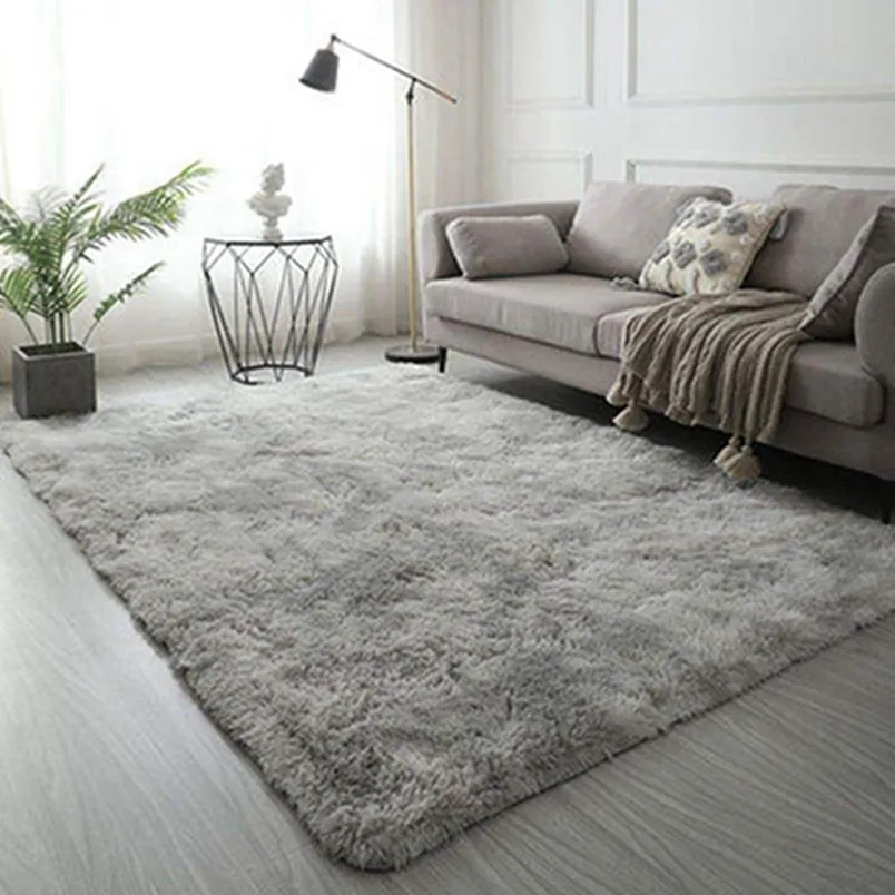 Zone brune tapis nordique et tissé tapis shaggy pour chambre
