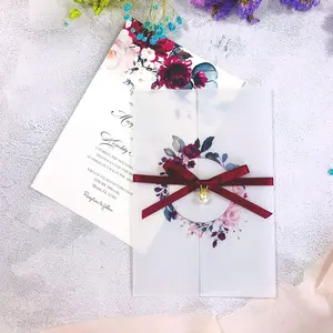 Aegean-sobre de papel de mantequilla personalizado, sobre Floral, acrílico, elegante, tarjeta de agradecimiento, personalizado con logotipo