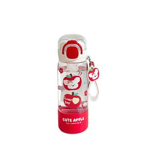 Bouteille d'eau pour enfants Cruhre 510 ml, double ouverture avec paille, motif pomme rouge, pour les enfants d'âge scolaire 4 ans et plus - Product Image 5