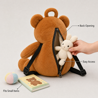 Ensemble de sacs à dos en peluche personnalisés Ours et Panda, 2 tailles pour unisexe et poupées de 18 pouces, sac animal en peluche, OEM ODM, logo personnalisé